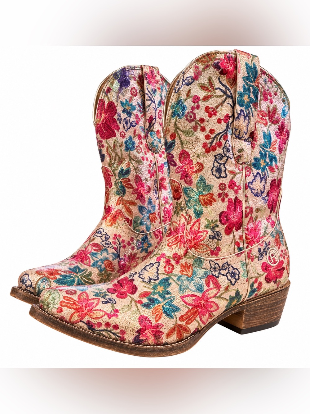 Lowest ⬇️💲Roper Women's Floral Embroidered Mid-Calf Western Boots - Multicolor